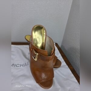 Michael Kors Women's Brown Leather Mules